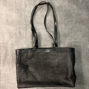 Worthington Black Woven Tote Bag